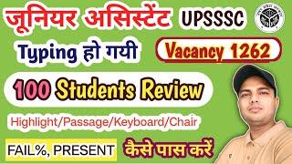 junior assistant 1262 typing review | junior assistant typing test | upsssc