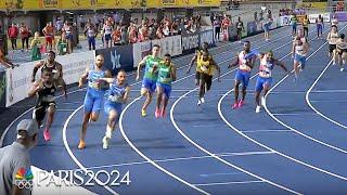 Noah Lyles anchors Team USA to heat win in men's 4x100m at World Athletics Relays | NBC Sports