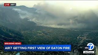 First aerial views of wildfires burning throughout Southern California