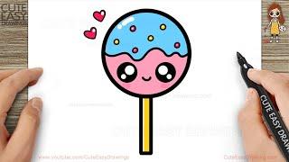 How to Draw a Cute Easy Lollipop for Kids Step by Step