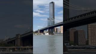 Stunning view of the Manhattan Bridge and the Brooklyn Bridge from Pebble Beach, DUMBO, Brooklyn!