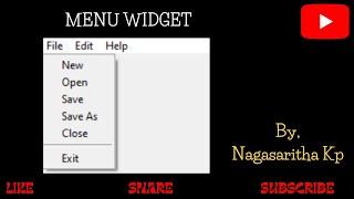 T_38:  MENU WIDGET IN TKINTER ( add_command(), add_cascade(), add_separator() )