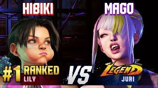 SF6 ▰ HIBIKI (#1 Ranked Lily) vs MAGO (Juri) ▰ High Level Gameplay