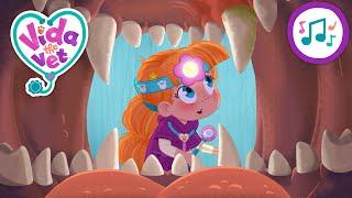 What's in a Tiger's Mouth?! Fun Animal Song @VidaTheVet | Cute Cartoons for Girls | Music Video