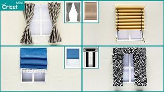 Create Mini Dollhouse Curtains & Blinds with your Cricut | 4 Designs | No Sewing