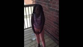 Little Girl And Ice Bucket Challenge