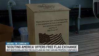 Neighbors exchange their well-flown flags for new American flags