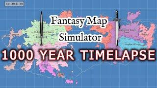 1000 Year Timelapse in Fantasy Map Simulator