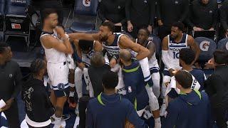 Rudy Gobert punches Kyle Anderson on Timberwolves bench during timeout vs Pelicans