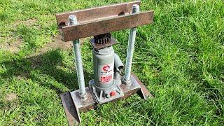 AMAZING IDEA!! MINI HYDRAULIC PRESS WITH YOUR HANDS!!