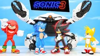 Sonic the Hedgehog 3 Light Up Multi Pack Action Figures Unboxing vs Crab Mech Battle Set