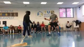 German Sabre Fencer Sabo taking lesson from Olympic Coach Ioan Pop