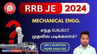 RRB JE 2024 Mechanical Most important Subjects -Previous year question paper analysis-Sparks Academy