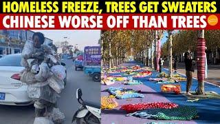 Many Homeless, Hungry in China’s Winter, Yet Trees Get Sweaters; People Worse off Than Trees