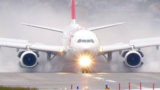 SPECTACULAR Waterspray LANDINGS on WET RUNWAY - Zurich Airport Plane Spotting | 4K