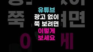 유튜브 광고 없이 쭉 보려면 이렇게 보세요