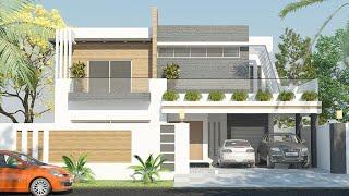 1 KANAL 50X90 ROYAL AND LUXURY HOUSE DESIGN IN PAKISTAN - 2 SIDE OPEN TERRACE AND 5 BED ROOMS