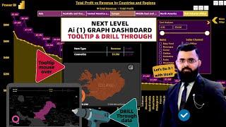 Tutorial of AI Power bi Dashboard with Tooltip, Bookmarks and How to Drill through Report Analysis