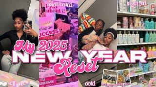 MY 2025 NEW YEAR RESET | vision boards, cooking, road trip, target run, bball game, + more!