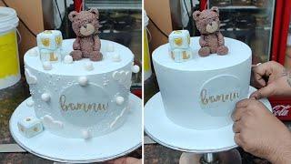 How To Make Teddy Bear Cake Making Process | Beautiful Birthday Cake Decoration