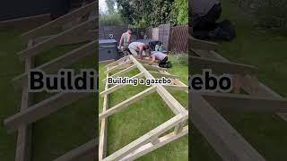 Build a gazebo with us.‍️ #build #builder #timber #wood #woodworking #powertools