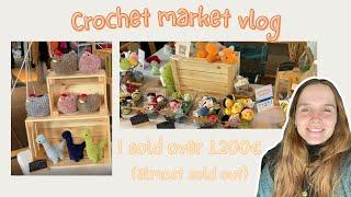 Crochet Market vlog & breakdown I sold over 1200€ (almost) sold out | best sellers ️ inventory 