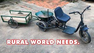 Necessity is the Mother of Invention! Wheelbarrow and Scrap Engine: Welcome to HTN Vegetable! 