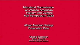 African American Heritage Preservation Program Grant - Chanel Compton