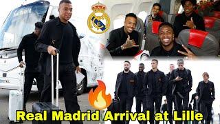 Mbappe is BACK!Real Madrid Stars Touched Down in France |Real Madrid arrival at Team Hotel in Lille