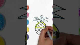 yellow Pineapple drawing coloring