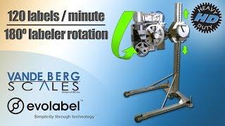 Printer-Applicator on a Fully Adjustable Stainless Steel Stand - Evolabel Printer