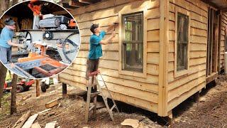 Ep.5 Siding the Off Grid Cabin! - Don's House Tour, Milling Lumber, Windows