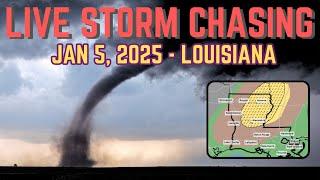  LIVE Tornado Chasing in Louisiana to Mississippi - January 5, 2025