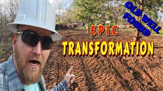 MASSIVE CLEARING AT ABANDONED PROPERTY tiny house, homesteading, cabin build, DIY HOW TO, tractor