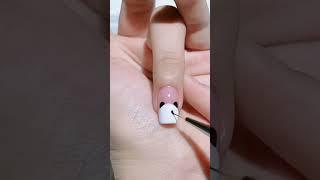 Panda nail art | Cute nail art #shorts #nailarttutorial