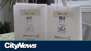 Gift bags promoting small businesses in Toronto