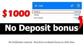 $1000 No deposit bonus - No Verification required