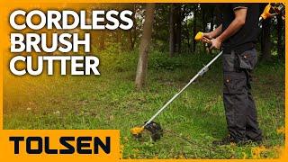 TOLSEN 40V Li-ion Brushless Cordless Brush Cutter and Grass Trimmer