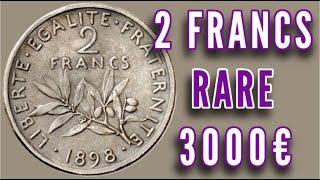 Une Pièce de 2 FRANCS SEMEUSE ARGENT RARISSIME dont la valeur est de 3000€ !