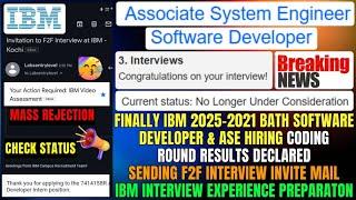 IBM 2027-2021 Batch | SD, ASE, Intern Hiring Biggest Update | Video Assessment, F2F Interview Invite