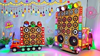 DIY Mini Dj Navratri Durga Pooja Dj Setup Gauri Ganesh Dj Truck Light Decoration gadi wala dj