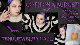 Goth on a Budget TEMU GOTHIC JEWELRY HAUL | All Under $3 | ankhs bats skulls & more #temureview 