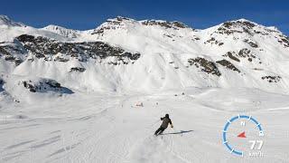 3 Valleys-Meribel: Skiing from Mont Vallon (2919m), the highest point in Meribel