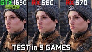 GTX 1650 Super vs RX 580 vs RX 570 Test in 9 Games