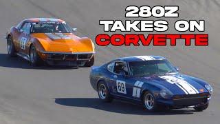 Immense Battle Datsun 280Z takes on Chevrolet Corvette Historic Sportscar Racing Blend Line TV