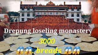 Drepung loseling monastery kitchen| making 3000 breads.. OMG!!! in karnataka mundgod #monastery 