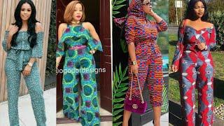 ️TRÈS BELLE TENUE AFRICAINE  COMBINAISONS 2023 WAX/PAGNE AFRICAN CASUAL JUMPSUIT DRESS ANKARA STYLE