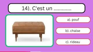 French Quiz. Objects in a living room.  Les objets dans le salon.