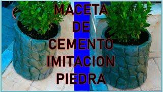 MACETA DE CEMENTO "IMITACION PIEDRA" JLBRO.ARTS