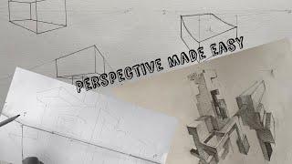 How to draw  in 2 POINT PERSPECTIVE [simple techniques for beginners]